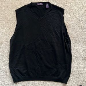 J. Ashford men’s black vest v-neck (Large) made in Italy